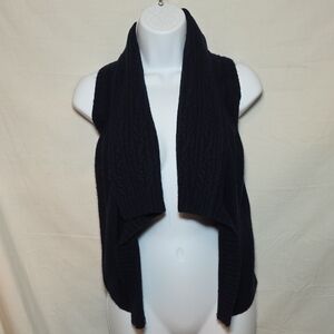 Banana Republic Navy Blue High/low Open Front Sweater Vest